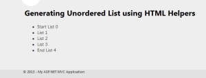 How to create Unorderlist using HTML Helpers-1